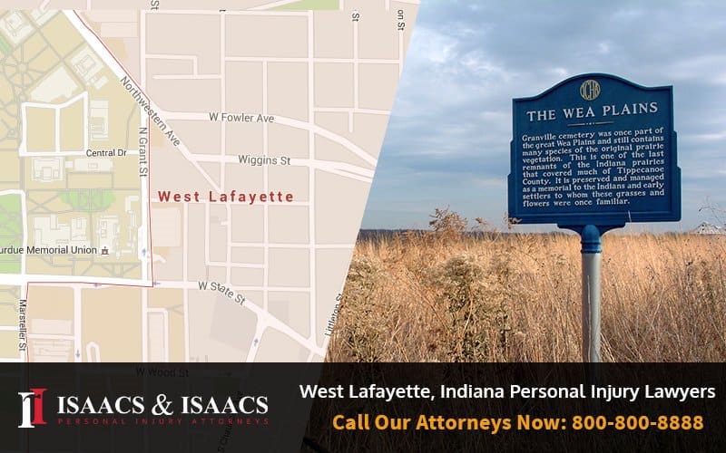 West Lafayette Indiana-Personal Injury Lawyers Map