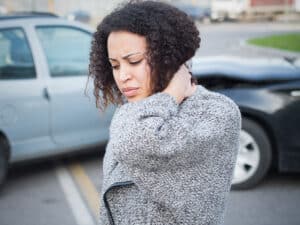 Injured Woman After a Car Accident