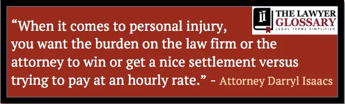 Personal injury settlement block quote.
