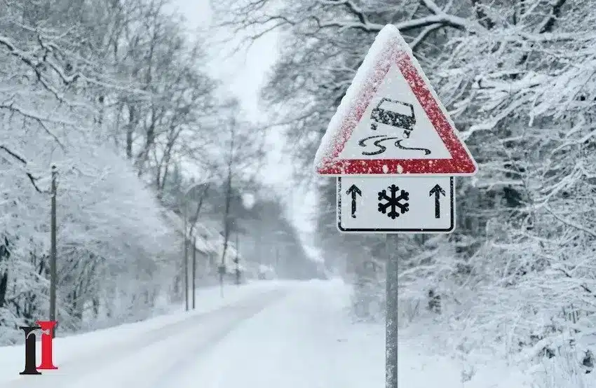 Driving In Snow Sign