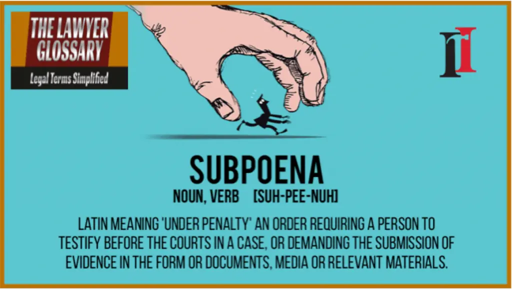 Subpoena legal definition
