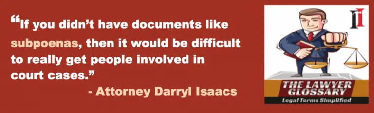 Quote on subpoena document.