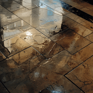 Damaged wet floor