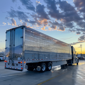 Parked semi truck