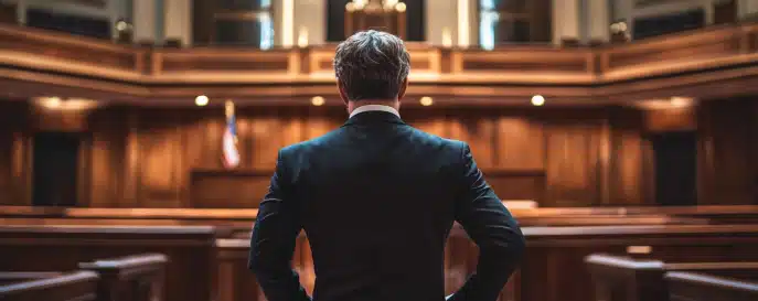 An attorney in a court