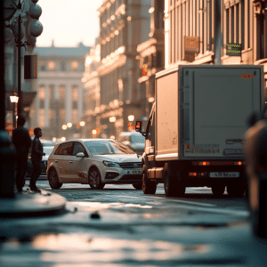 Accident involving a delivery vehicle