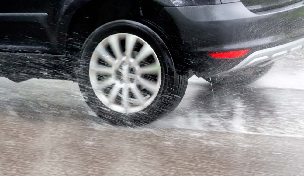 Car in rainy weather