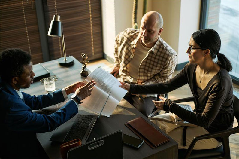 Clients meeting with Lawyer