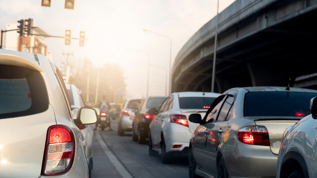 Cars in traffic
